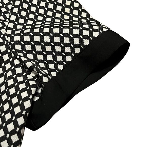 RETRO IMPERIAL BLACK & WHITE GEO FIT-AND-FLARE DRESS SMALL - EUC! - Picture 5 of 11